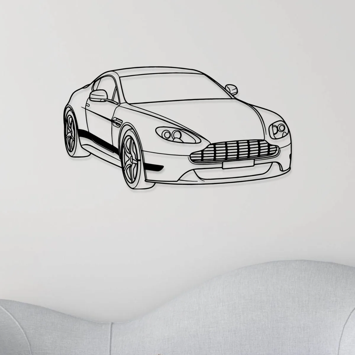 Elegant Aston Martin Vantage metal art for man cave