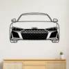 Black metal Audi R8 front silhouette wall art.