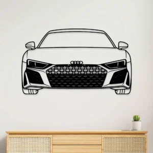 Black metal Audi R8 front silhouette wall art