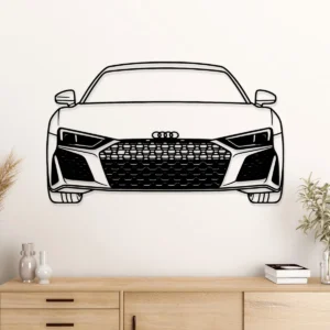 Audi R8 Front Metal Art, Dynamic Supercar Grille, Luxury Garage Decor, Auto Enthusiast Gift