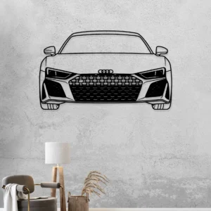 Audi R8 Front Metal Art, Dynamic Supercar Grille, Luxury Garage Decor, Auto Enthusiast Gift