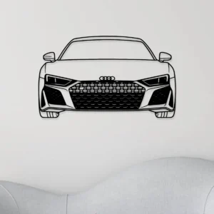 Audi R8 Front Metal Art, Dynamic Supercar Grille, Luxury Garage Decor, Auto Enthusiast Gift