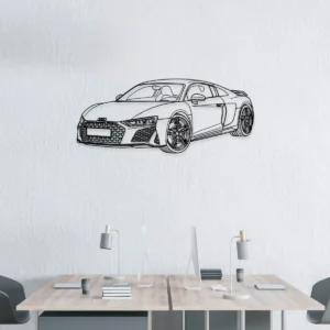 Audi R8 Metal Art, Legendary Supercar Silhouette, Modern Garage Decor, Performance Lover Gift