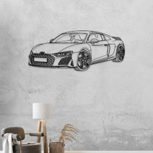 Audi R8 Metal Art, Legendary Supercar Silhouette, Modern Garage Decor, Performance Lover Gift