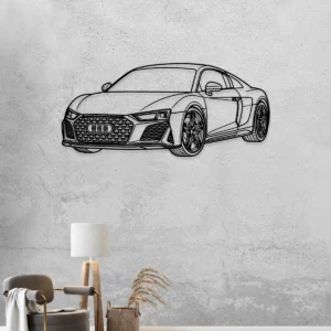 Audi R8 Metal Wall Art, Iconic Sports Car Profile, Automotive Garage Decor, Supercar Fan Gift