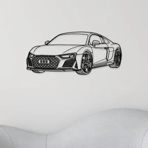 Audi R8 Metal Wall Art, Iconic Sports Car Profile, Automotive Garage Decor, Supercar Fan Gift