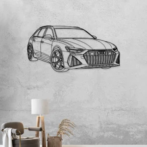 Audi Rs6 Metal Wall Art, Performance Car Silhouette, Garage Decor Sign, Luxury Car Enthusiast Gift