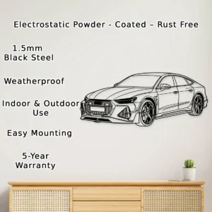 Audi RS7 Mansory Metal Art, Aggressive Sportback Design, Premium Garage Decor, Car Enthusiast Gift
