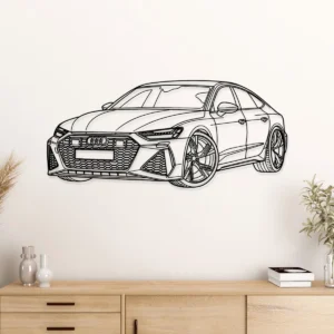 Audi RS7 Metal Wall Art, Dynamic Sedan Silhouette, Luxury Car Decor, Automotive Fan Gift