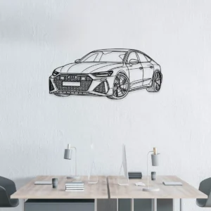 Audi RS7 Metal Wall Art, Dynamic Sedan Silhouette, Luxury Car Decor, Automotive Fan Gift