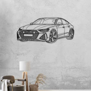 Audi RS7 Metal Wall Art, Dynamic Sedan Silhouette, Luxury Car Decor, Automotive Fan Gift