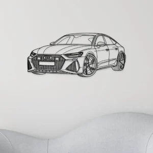 Audi RS7 Metal Wall Art, Dynamic Sedan Silhouette, Luxury Car Decor, Automotive Fan Gift
