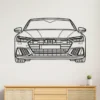 Black metal Audi RS7 Sportback front silhouette wall art.