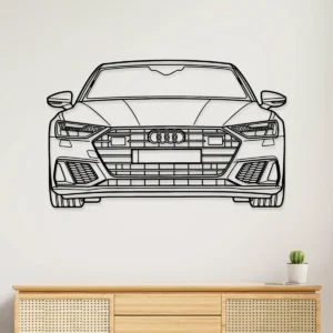 Black metal Audi RS7 Sportback front silhouette wall art.