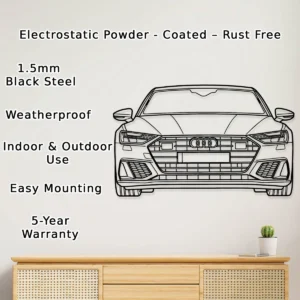Audi RS7 Sportback Metal Art, Performance Sedan Silhouette, Modern Garage Decor, Luxury Auto Gift