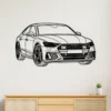 Black metal Audi RS7 Sportback wall art on a white wall