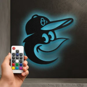 Baltimore Orioles Logo Metal Wall Art, Iconic MLB Team Decor, Optional LED Game Room Sign, Baseball Fan Gift