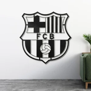 Barcelona FC Metal Wall Sign, Legendary Soccer Art, LED Game Day Decor, Football Fan Present