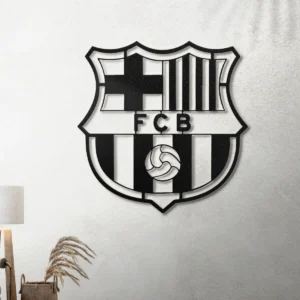 Barcelona FC Metal Wall Sign, Legendary Soccer Art, LED Game Day Decor, Football Fan Present