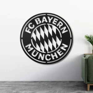 Bayern München Metal Logo Art, Legendary Football Club Decor, LED Game Room Sign, Soccer Fan Gift