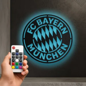 Bayern München Metal Logo Art, Legendary Football Club Decor, LED Game Room Sign, Soccer Fan Gift