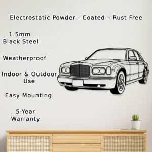 Bentley Arnage Metal Art, Elegant Car Silhouette, Executive Office Decor, Luxury Auto Gift