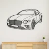Black metal Bentley Continental GT wall art for luxury garage decor