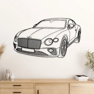 Bentley Continental GT Metal Wall Art, Premium Coupe Outline, Sophisticated Garage Sign, Luxury Car Owner Gift