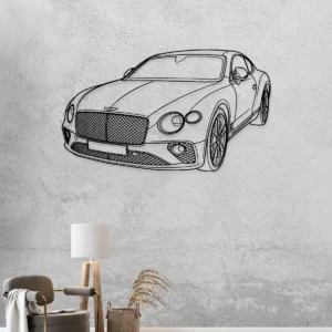 Bentley Continental GT Metal Wall Art, Premium Coupe Outline, Sophisticated Garage Sign, Luxury Car Owner Gift