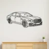Black metal Bentley Flying Spur silhouette wall art.