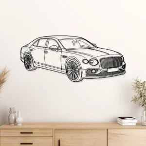 Bentley Flying Spur Metal Art, Luxury Sedan Silhouette, Executive Office Decor, Automotive Fan Gift