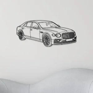 Bentley Flying Spur Metal Art, Luxury Sedan Silhouette, Executive Office Decor, Automotive Fan Gift