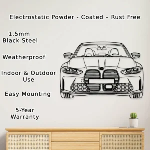 BMW M3 Front Metal Art, Iconic Sports Sedan Profile, Driving Enthusiast Decor, Ultimate Car Guy Gift