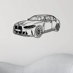 BMW M3 Metal Wall Art, High-Performance Sedan Decor, Modern Garage Sign, Car Enthusiast Gift