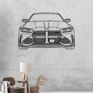 BMW M4 Front Metal Art, Aggressive Sports Car Design, Man Cave Decor, Automotive Fan Gift