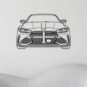 BMW M4 Front Metal Art, Aggressive Sports Car Design, Man Cave Decor, Automotive Fan Gift