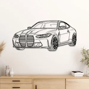 BMW M4 Metal Wall Art, Iconic Sports Car Silhouette, Garage Decor, Driving Enthusiast Gift