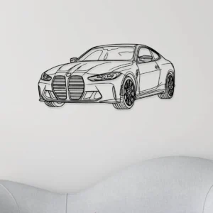 BMW M4 Metal Wall Art, Iconic Sports Car Silhouette, Garage Decor, Driving Enthusiast Gift