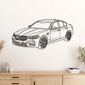BMW M5 Metal Wall Art, Dynamic Sedan Profile, Modern Garage Decor, Driving Enthusiast Gift