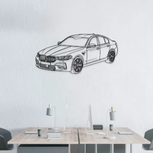 BMW M5 Metal Wall Art, Dynamic Sedan Profile, Modern Garage Decor, Driving Enthusiast Gift