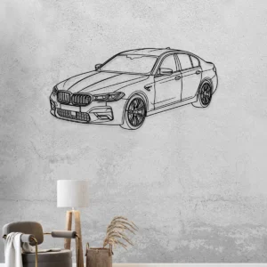 BMW M5 Metal Wall Art, Dynamic Sedan Profile, Modern Garage Decor, Driving Enthusiast Gift