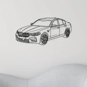 BMW M5 Metal Wall Art, Dynamic Sedan Profile, Modern Garage Decor, Driving Enthusiast Gift