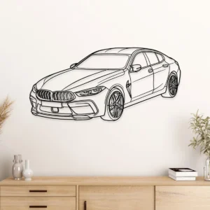 BMW M8 Metal Wall Art, Luxury Sedan Silhouette, Modern Garage Decor, Car Enthusiast Gift