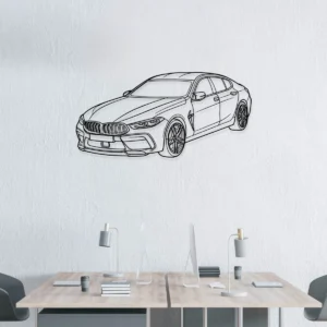 BMW M8 Metal Wall Art, Luxury Sedan Silhouette, Modern Garage Decor, Car Enthusiast Gift