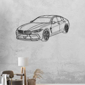 BMW M8 Metal Wall Art, Luxury Sedan Silhouette, Modern Garage Decor, Car Enthusiast Gift