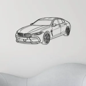 BMW M8 Metal Wall Art, Luxury Sedan Silhouette, Modern Garage Decor, Car Enthusiast Gift