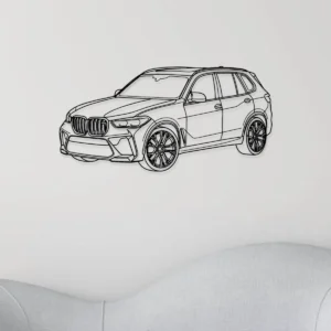 BMW X5 M Metal Art, Dynamic SUV Silhouette, Premium Car Decor, Man Cave Gift