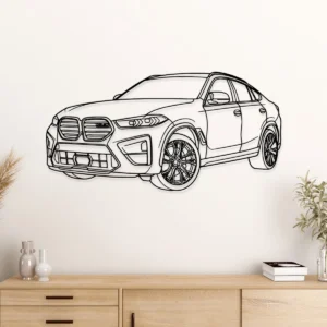 BMW X6 M Metal Wall Art, Modern SUV Silhouette Decor, Garage Man Cave Sign, Car Enthusiast Gift
