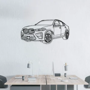 BMW X6 M Metal Wall Art, Modern SUV Silhouette Decor, Garage Man Cave Sign, Car Enthusiast Gift