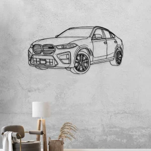 BMW X6 M Metal Wall Art, Modern SUV Silhouette Decor, Garage Man Cave Sign, Car Enthusiast Gift
